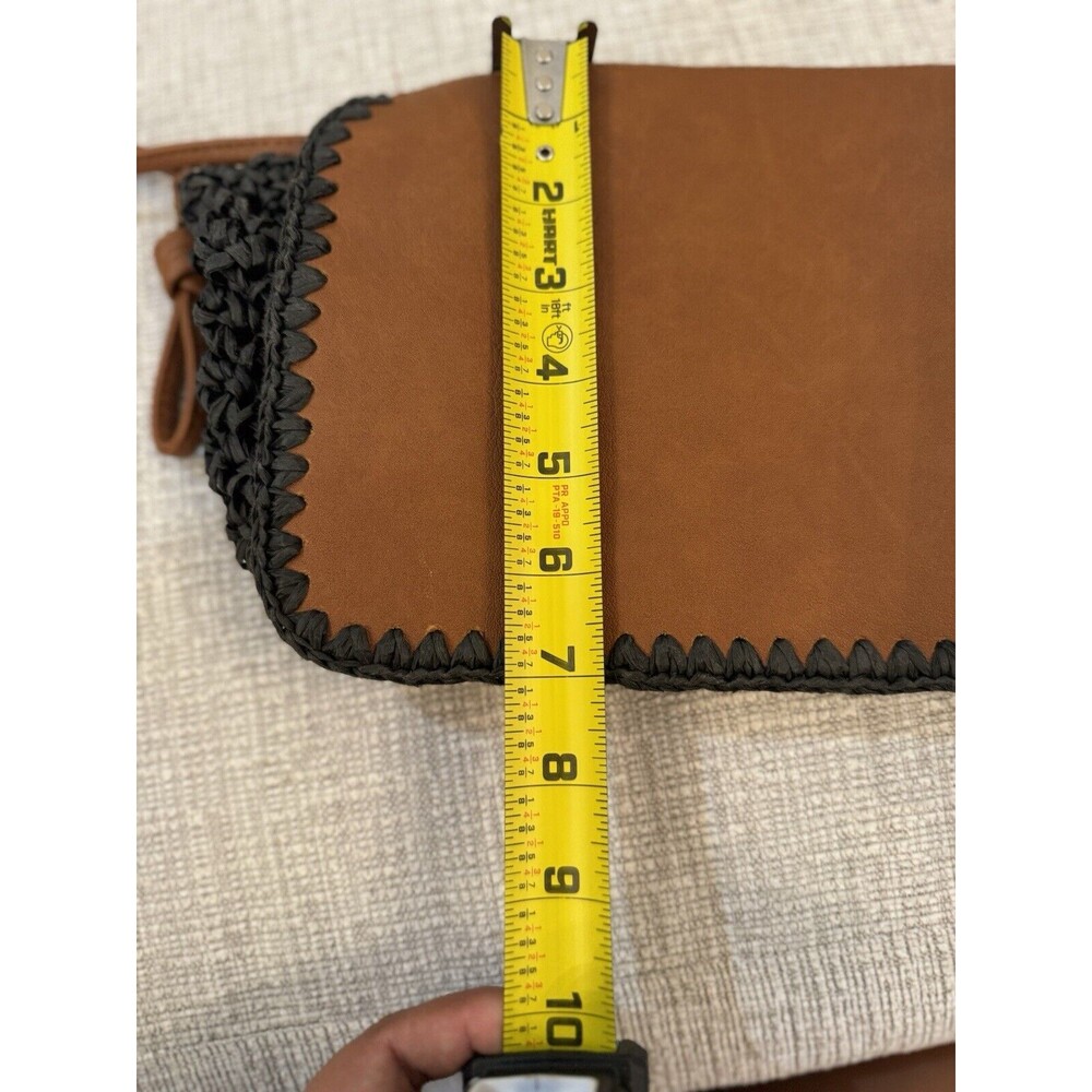 Universal Thread Straw Flap Knotted Crossbody Pur… - image 6